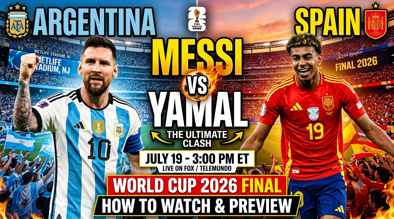 You are currently viewing Spain vs Argentina World Cup 2026 Final: Messi vs Yamal, How to Watch & Preview