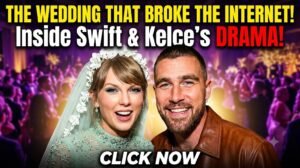 Taylor Swift and Travis Kelce smiling together at their luxury Midtown Manhattan wedding ceremony, viral celebrity news.